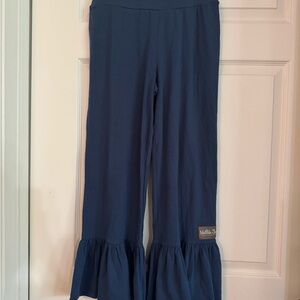 Matilda Jane Navy Ruffle Ankle Pants